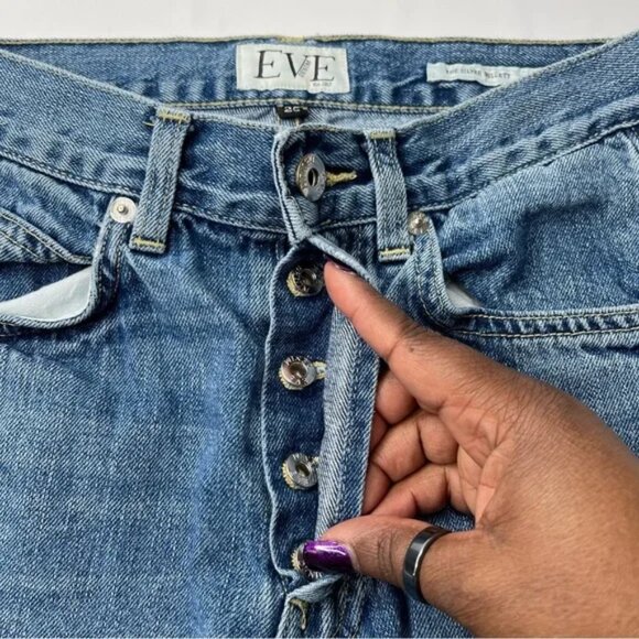 Eve Denim Silver Bullet Jeans Button Fly Medium Wash, Size 25 - Picture 6 of 11